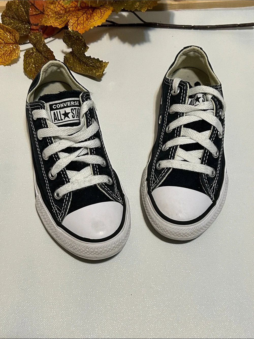 Converse Kids Black and White Low Top Sneakers